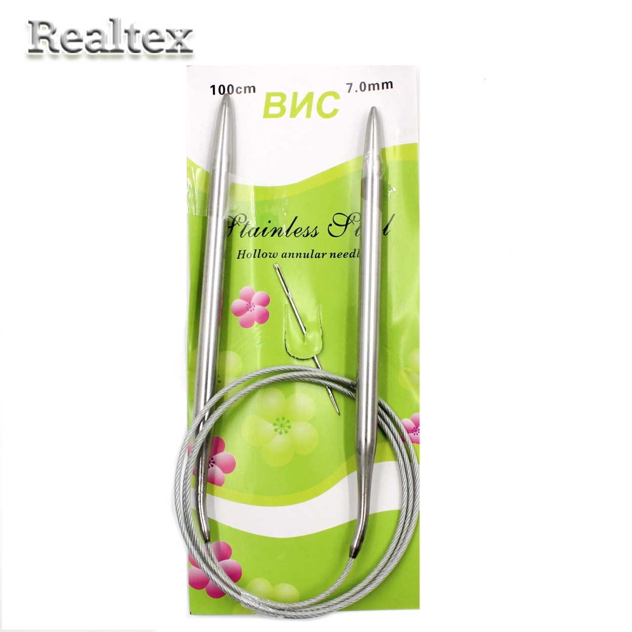 Спицы металл круговые на тросике Realtex 100см №7,0 (10шт) 