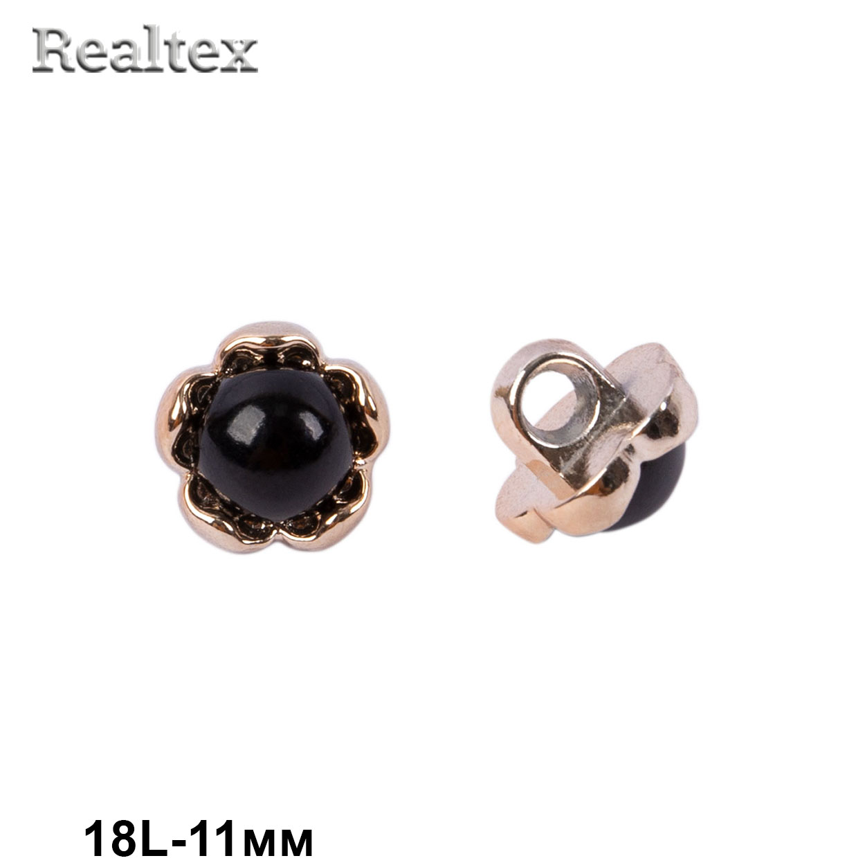 Пуговицы DRN 0096 18L (50шт) цв.A008 чёрный