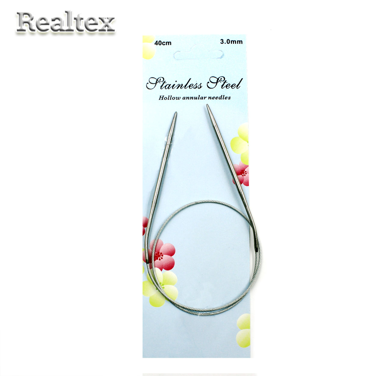 Спицы металл круговые на тросике Realtex 40см № 3,0 (10шт) 