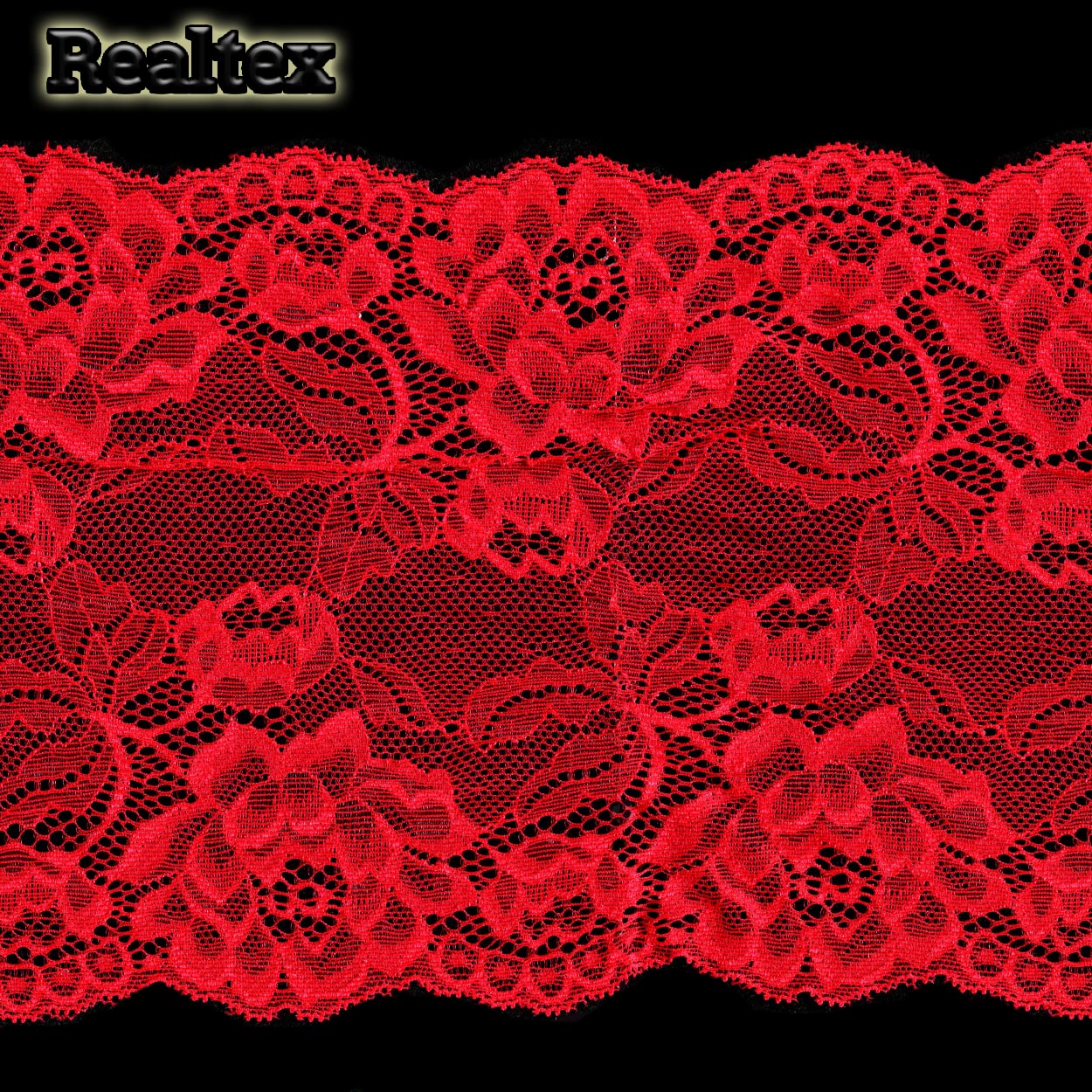 Кружево стрейч 180мм TBY L838 цв.100 красный