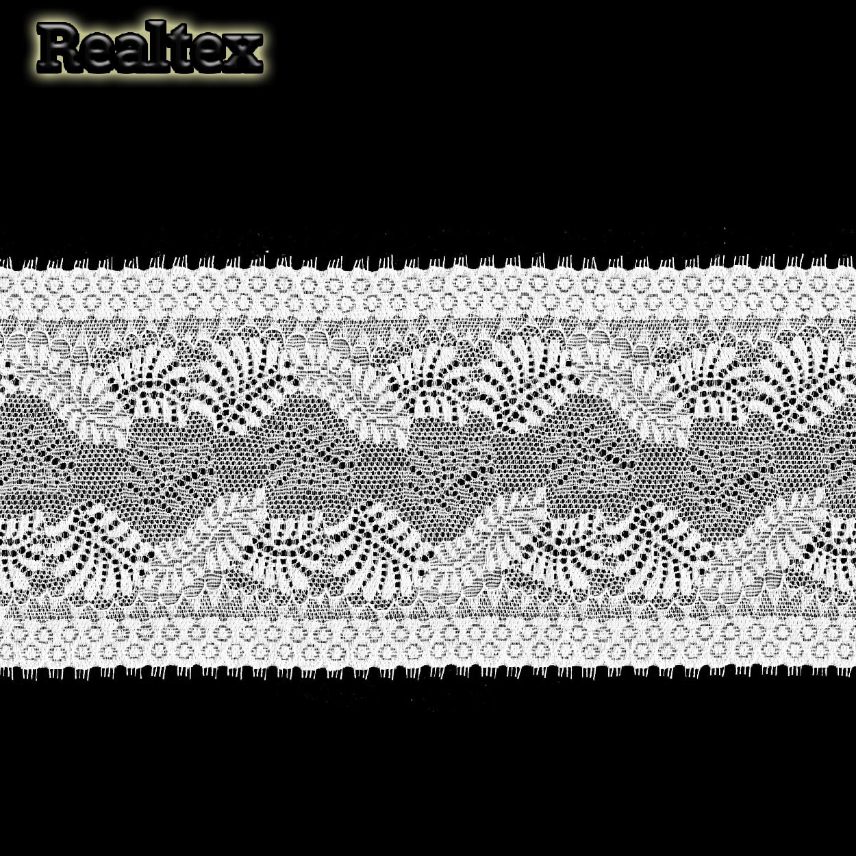 Кружево стрейч Реалтекс 110мм DY 86106 цв.белый