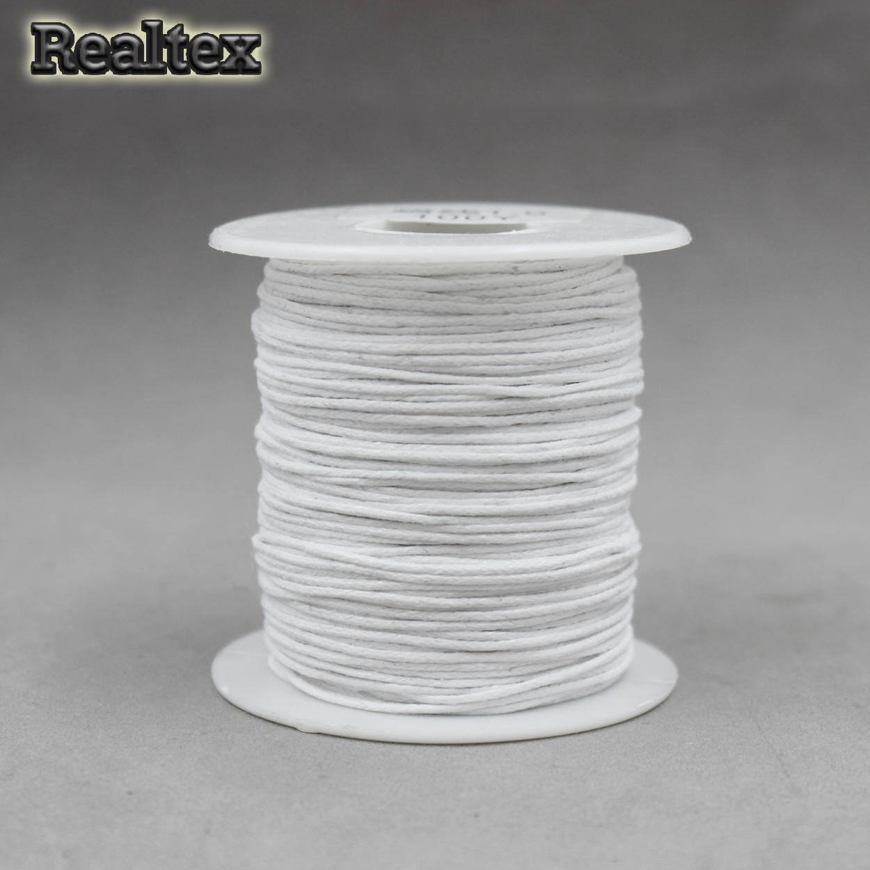  Шнур вощенный Realtex 1мм цв.белый