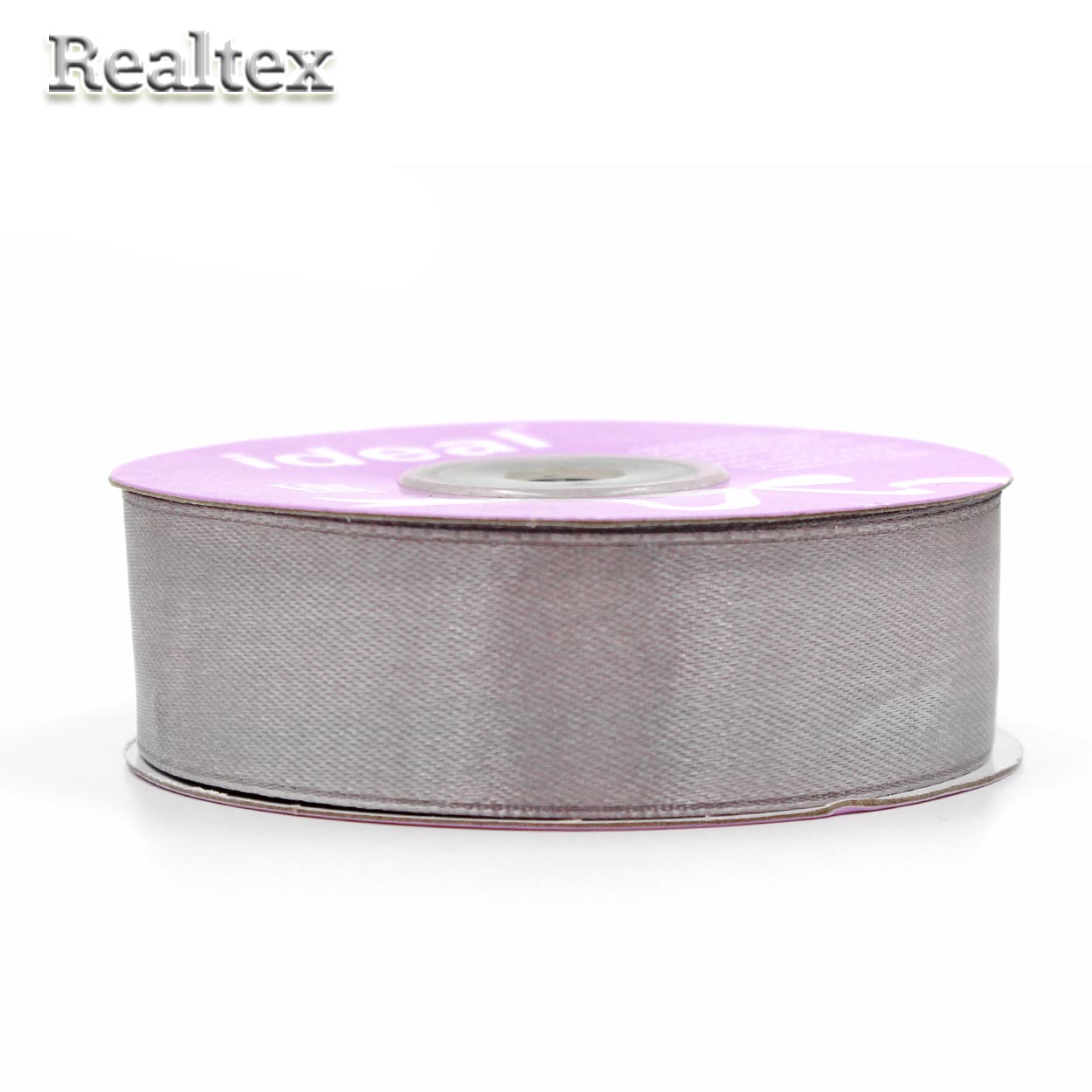 Лента атласная 25мм Realtex (27,4м) цв.3169 серый