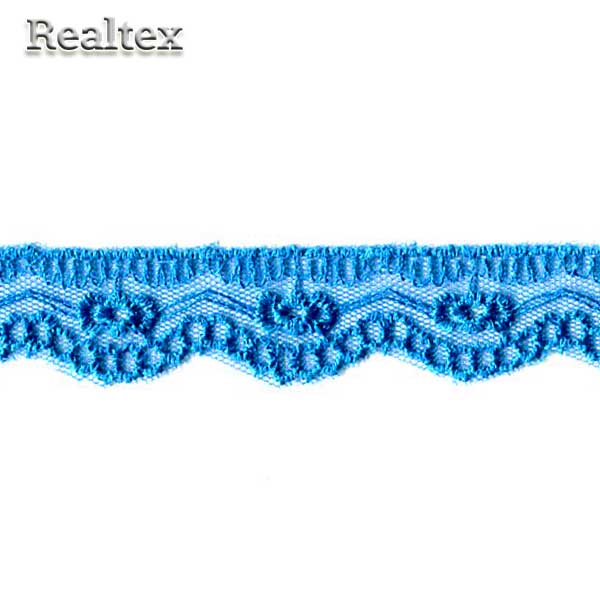 Кружево на сетке  20мм 53-4272 цв.130D голубая бирюза