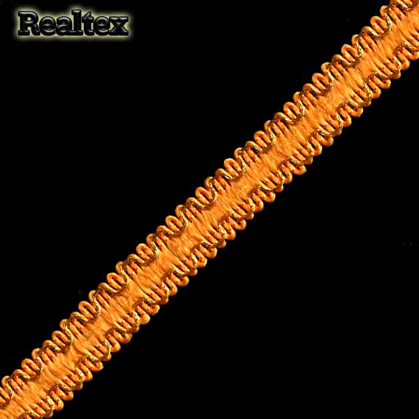 Тесьма вязанная отделочная с3729г17 12мм цв.ораневый/золото