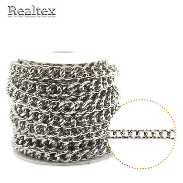 Цепочка декоративная RS B 12*14*2,5мм (10м) цв.никель 