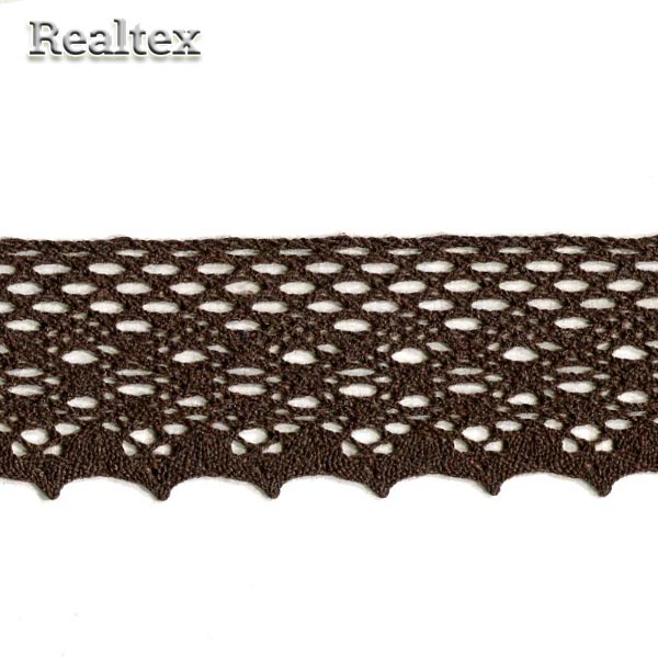 Кружево вязаное  55мм 55.01.180 цв.10 коричневый