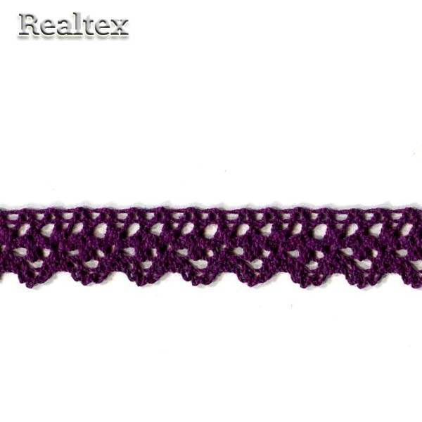 Кружево вязаное  19мм 19.01.098 цв.28 фиолетовый