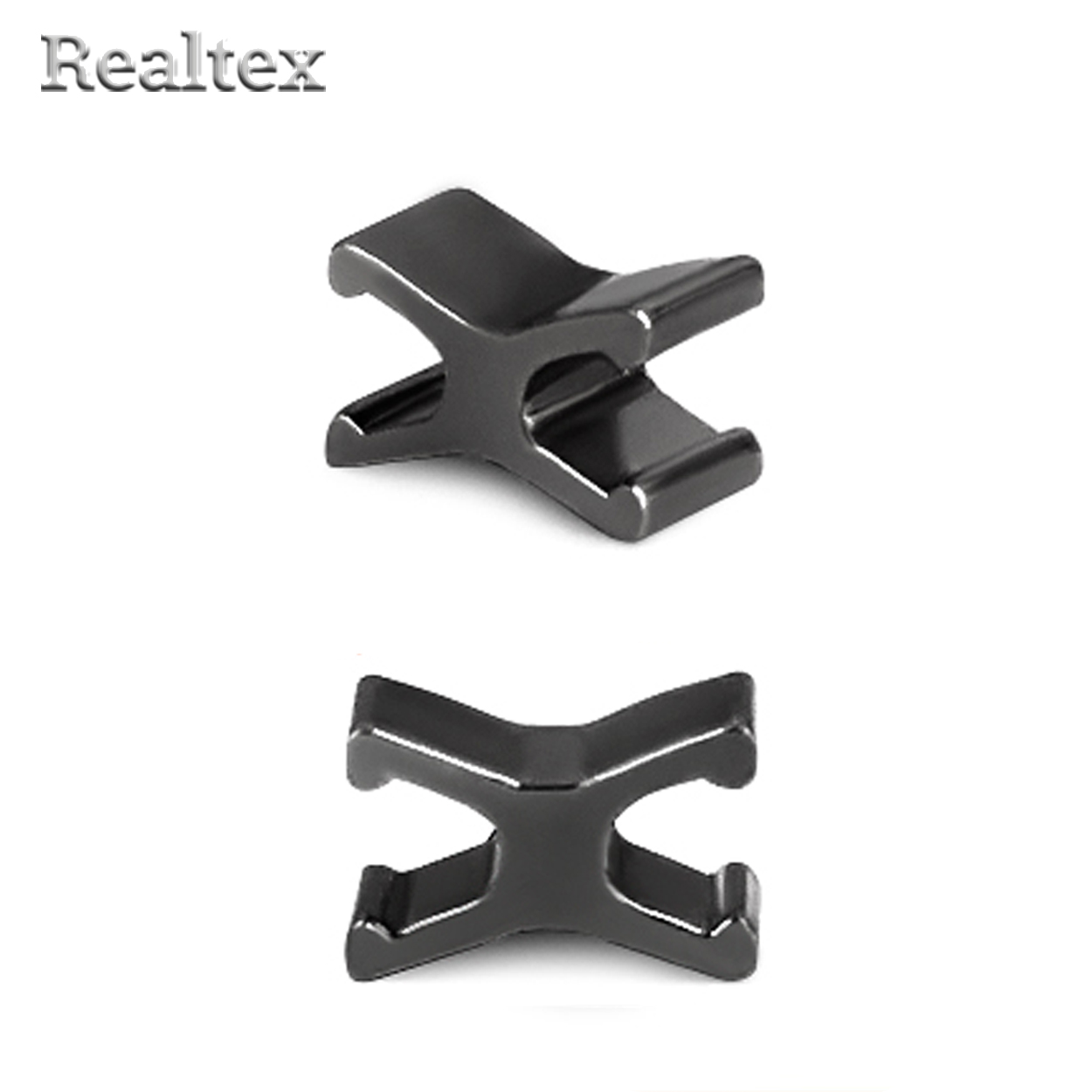 Ограничитель Realtex нижний для молний металл. Т.8 (100шт) цв.черный никель 