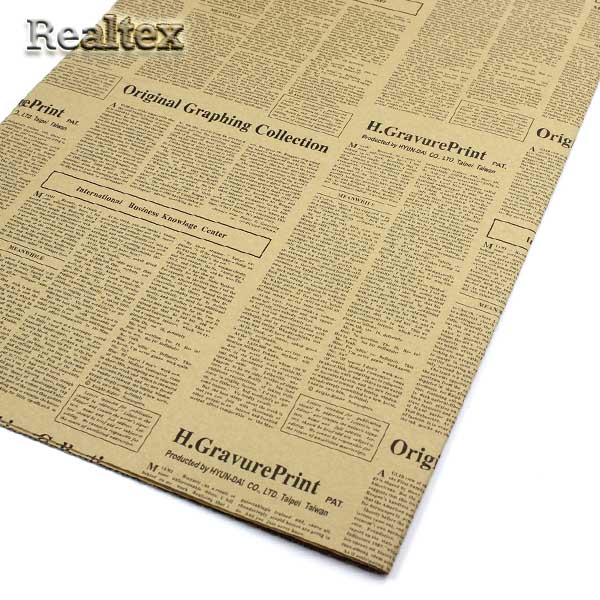 Бумага декоративная  Реалтекс R-11 газетная "Мелкий шрифт" (10шт) цв.черный