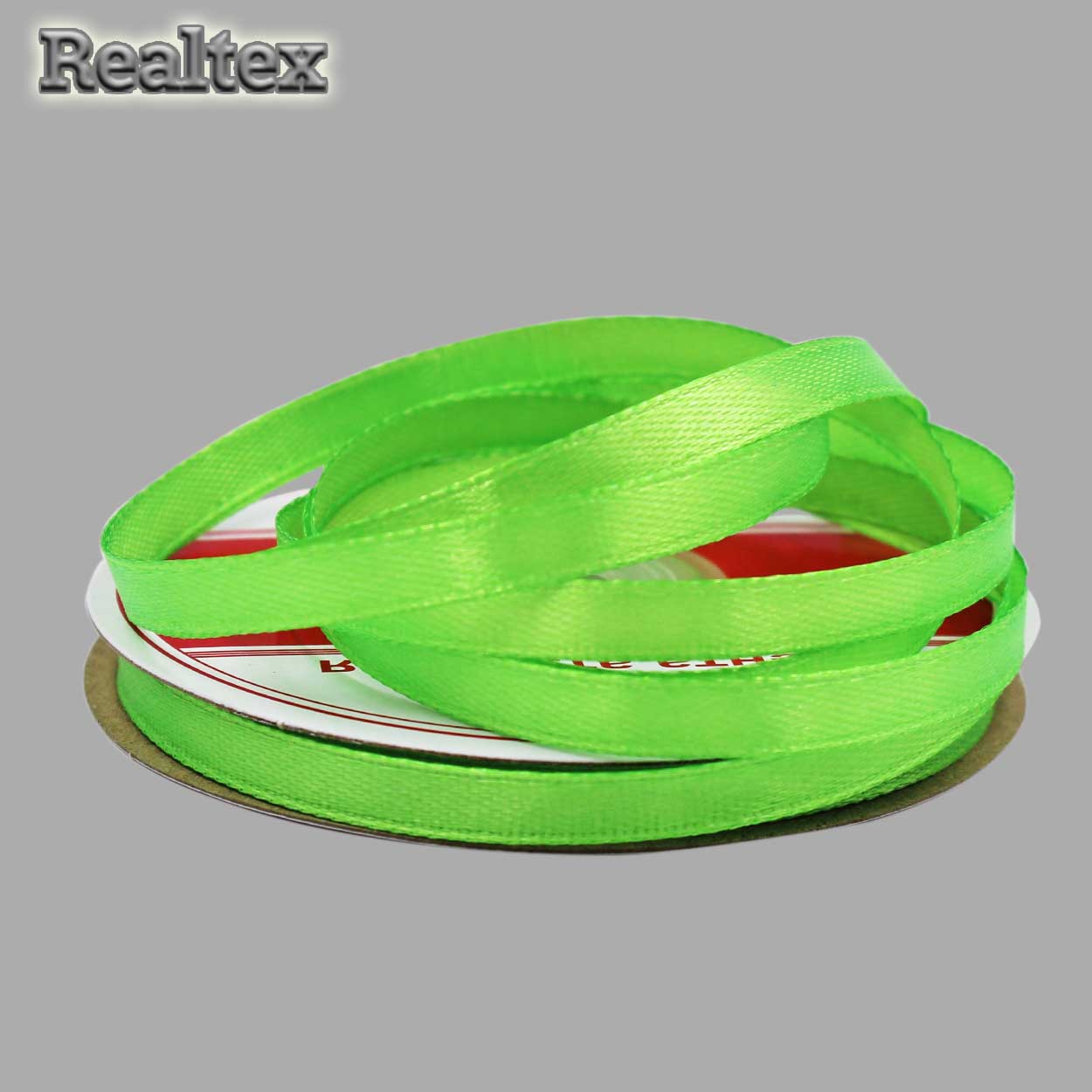 Лента атласная 6мм Realtex (27,4м) цв.116 салатовый