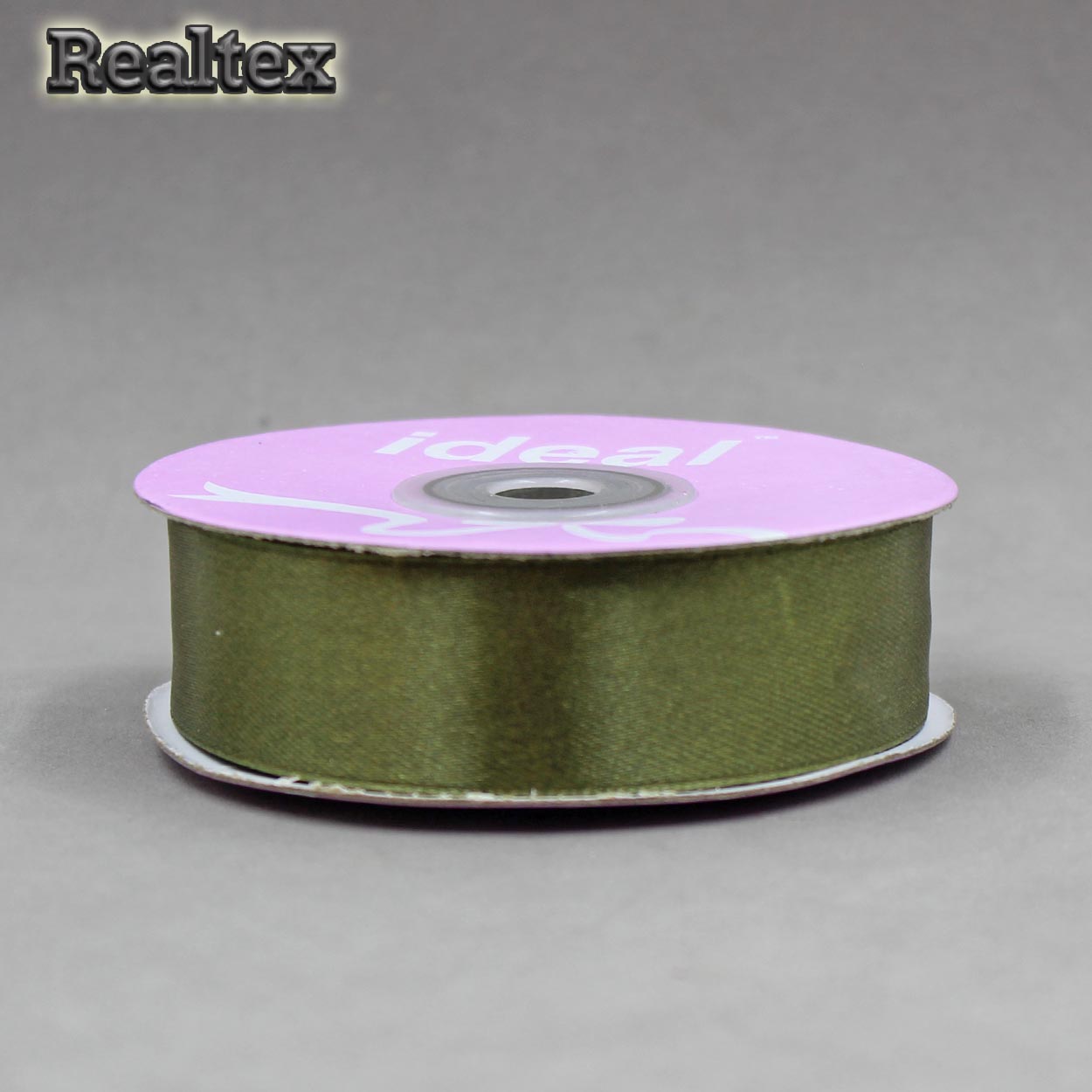Лента атласная 25мм Realtex (27,4м) цв.4569 хаки