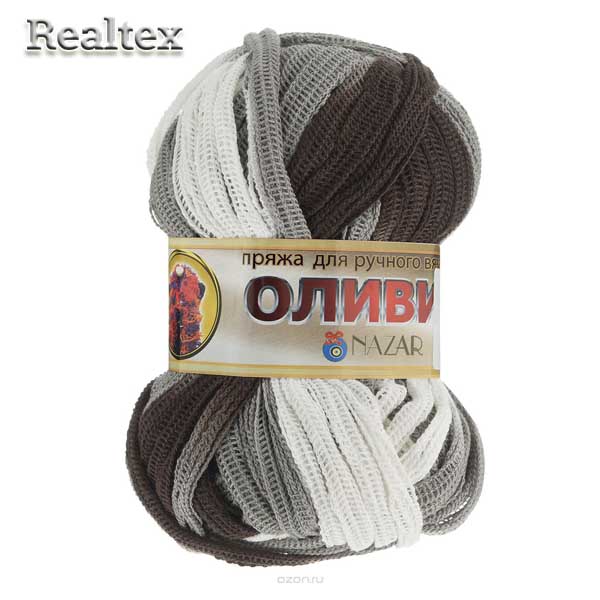 Пряжа "Оливия" цв.304 сер/коричнев./молочный