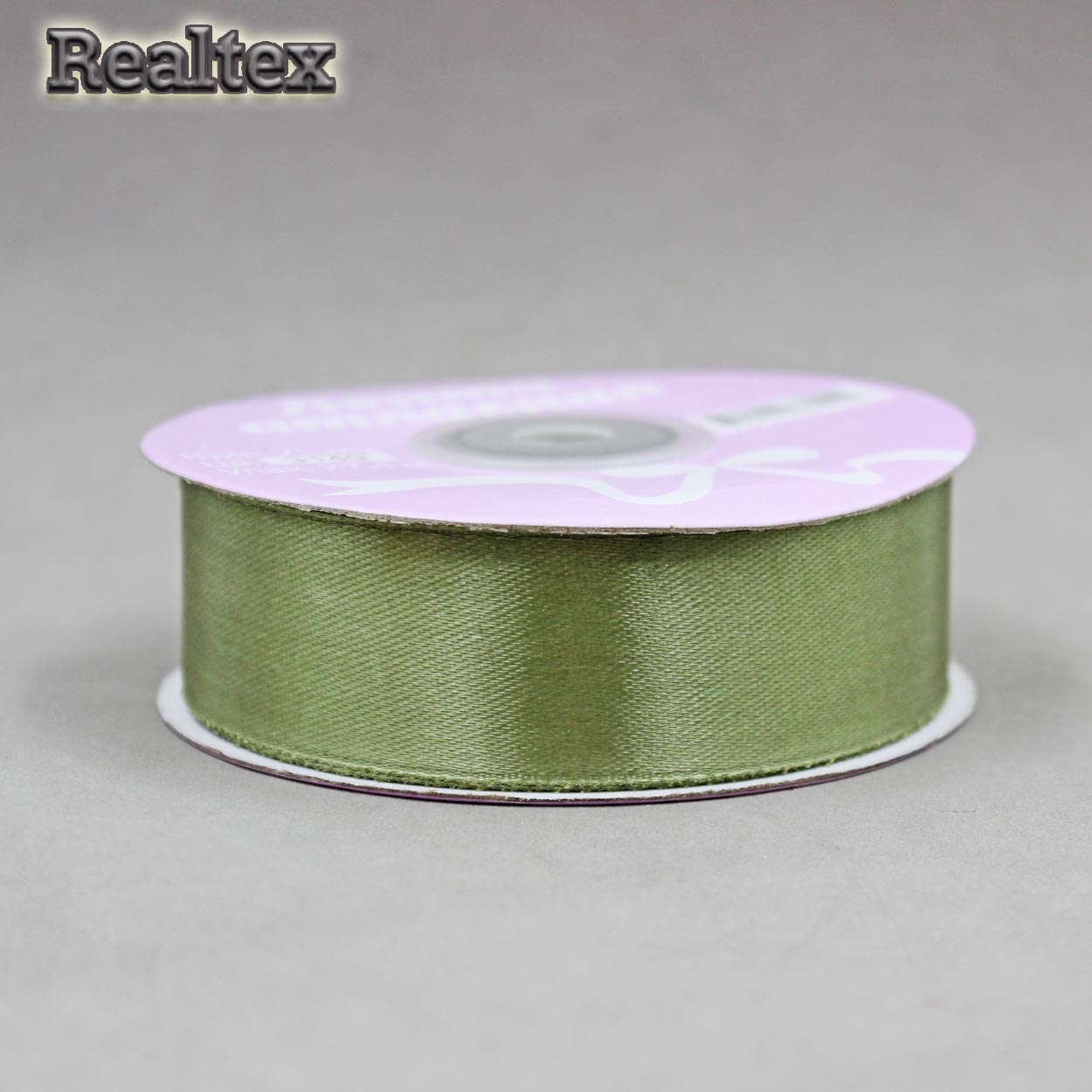 Лента атласная 25мм Realtex (27,4м) цв.3149 оливковый