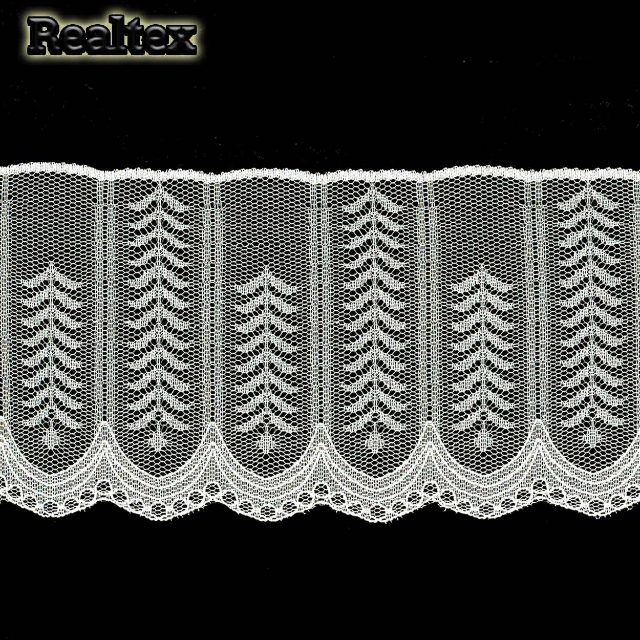 Кружево капроновое Реалтекс  90мм SC 5210 (25м) цв.светло-молочный