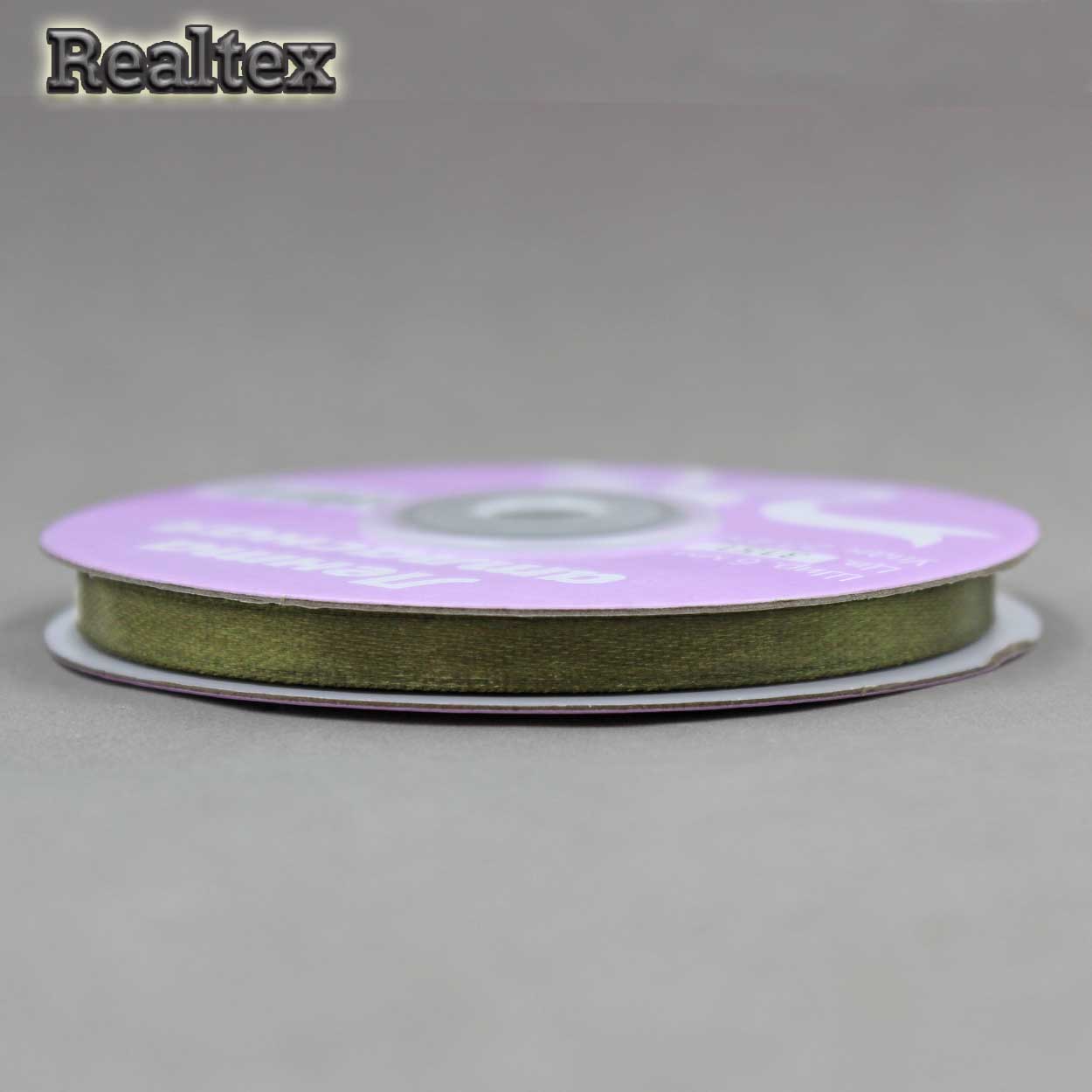 Лента атласная 6мм Realtex (27,4м) цв.3151 хаки