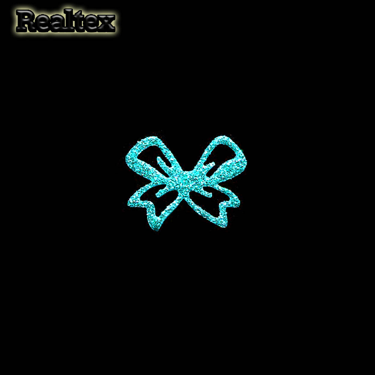 Набор "Бантики" №01 из глиттерного фоамирана 30*24мм (10 шт) цв.бирюза