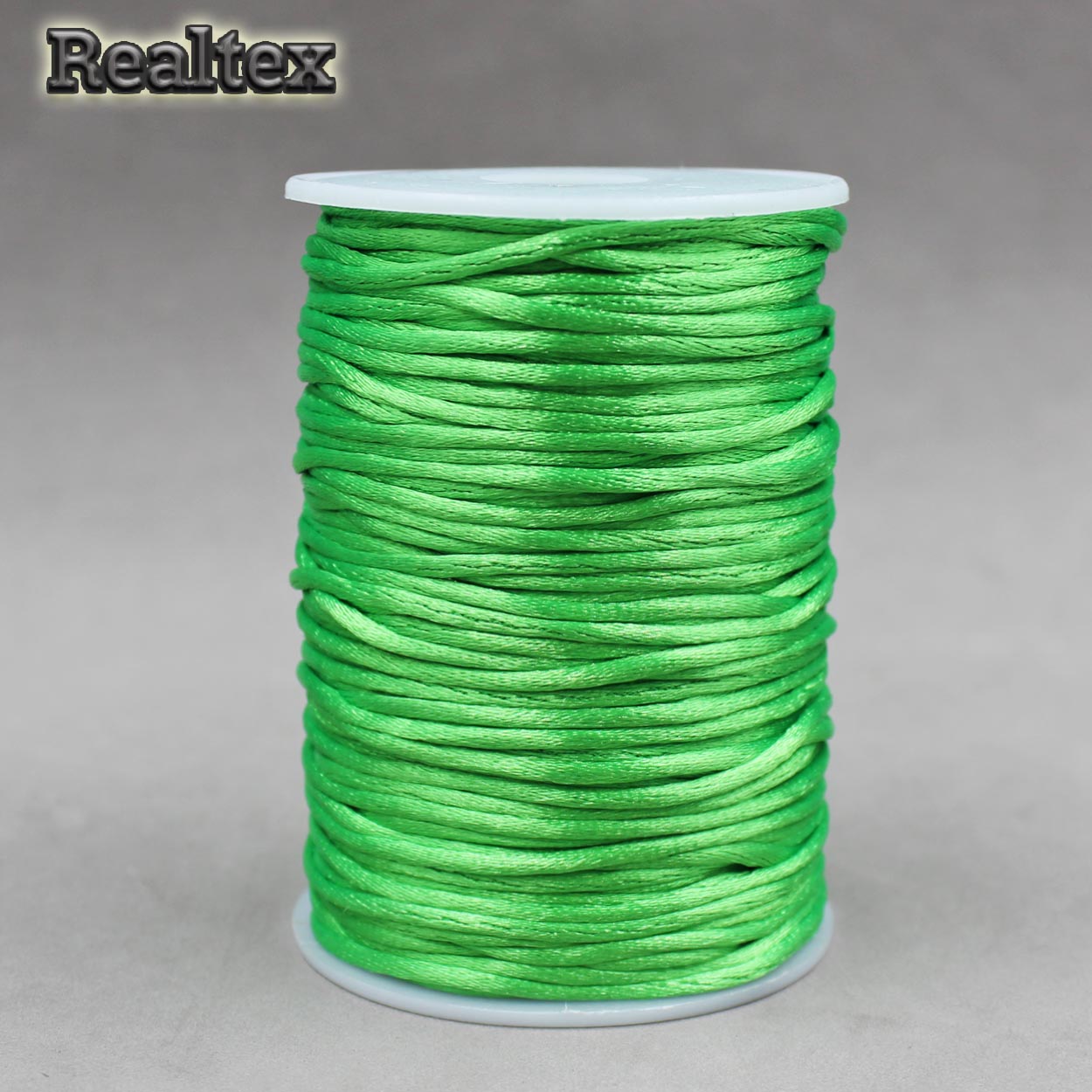 Шнур круглый атласный  Реалтекс 2мм (91.5м) цв.042 ярко-зеленый