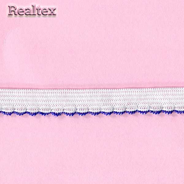  Резинка бельевая  Realtex 10мм 9112-010 (фестон) цв.белый/синий