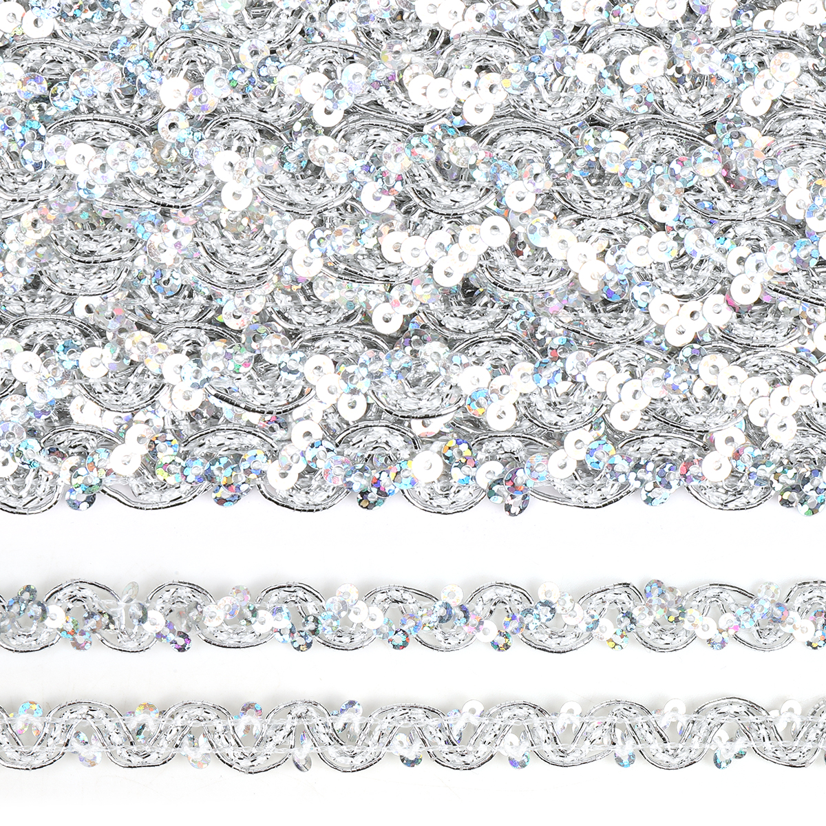 Тесьма металлизированная  10мм TBY 13-12869 цв.серебро