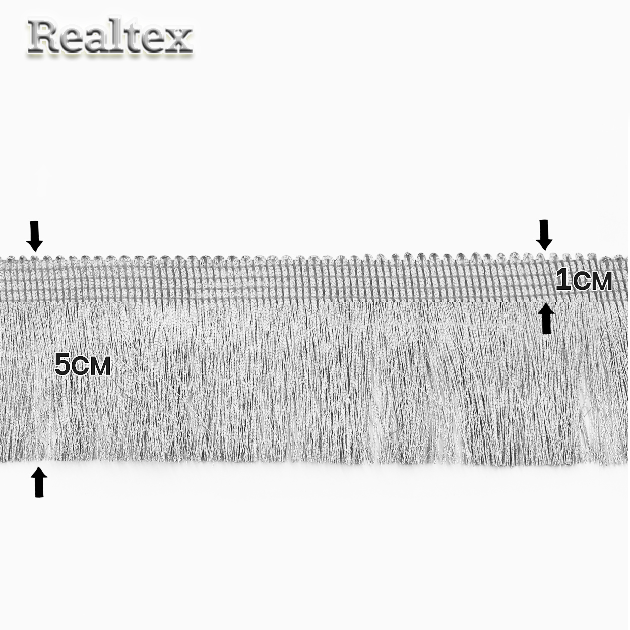  Бахрома Реалтекс металлизированная 50мм 13-2675 цв.серебро