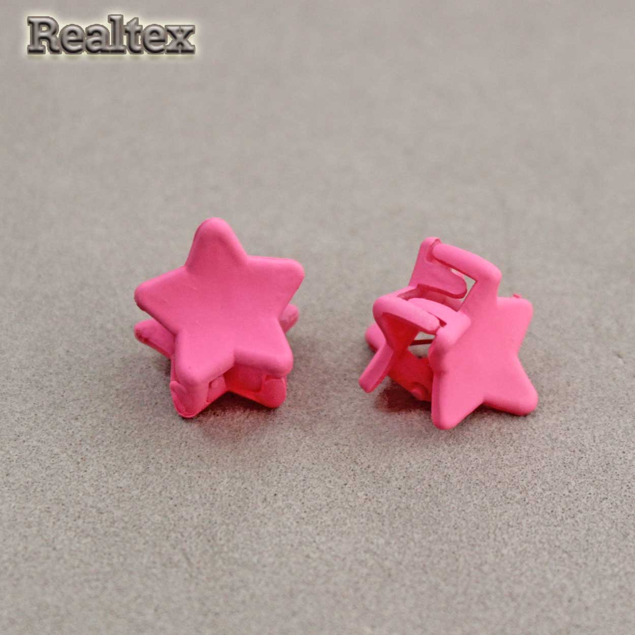 Заколка-краб мини 29553 "Звездочка" (2шт) цв.тёмно-розовый