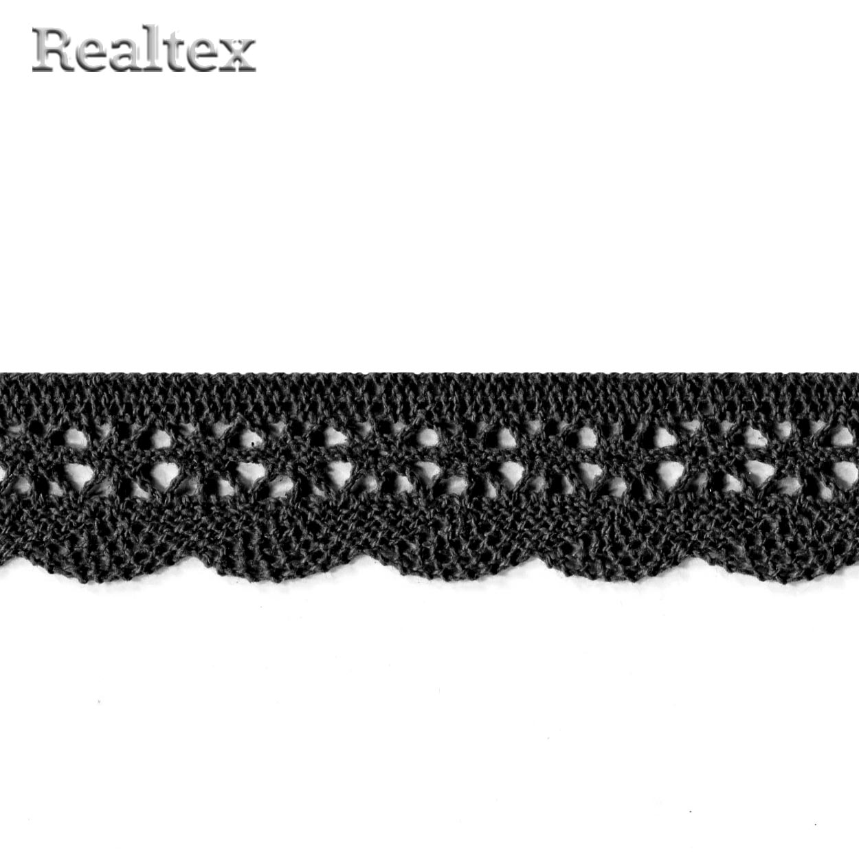Кружево вязаное 27мм TBY 1005 (10м) цв.чёрный
