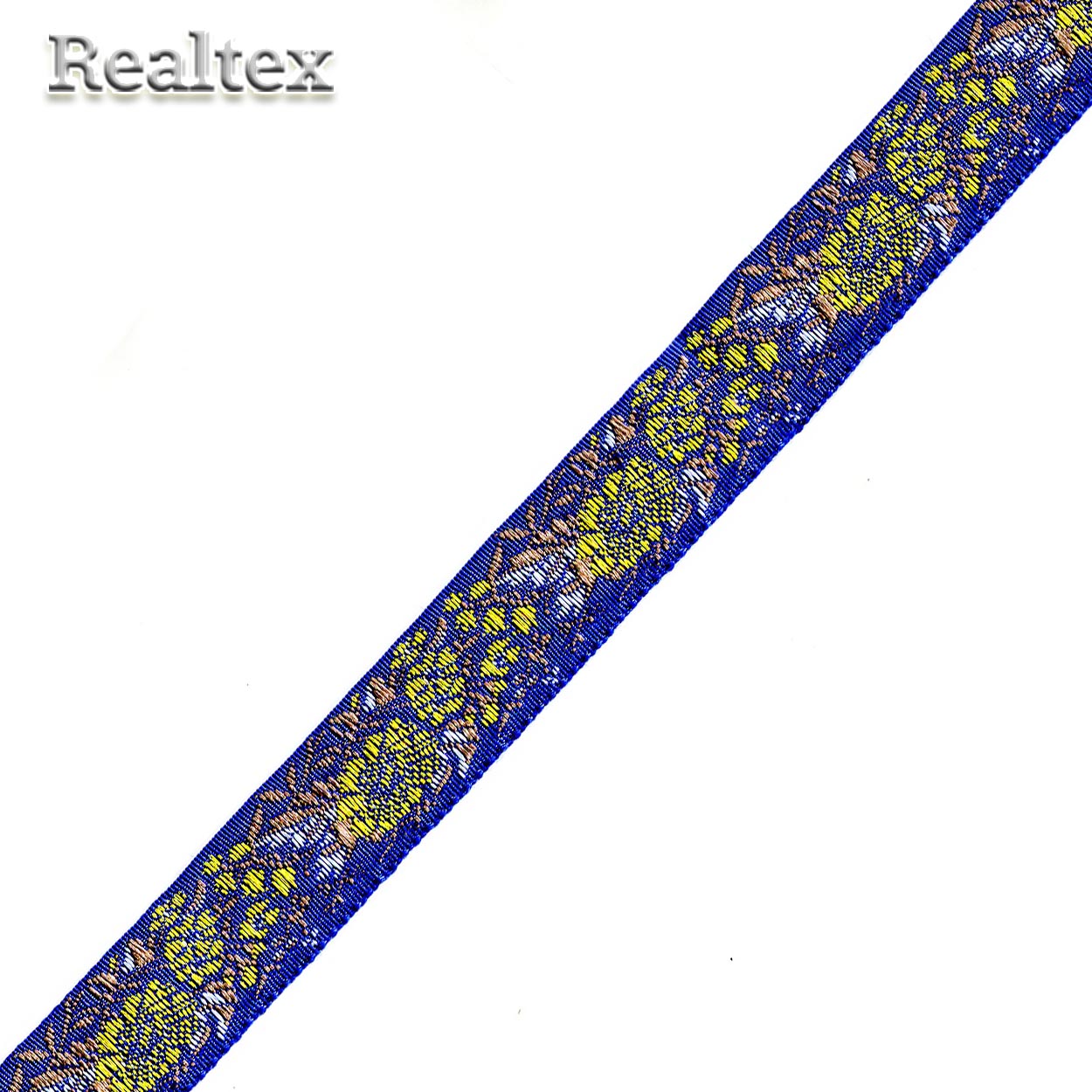 Тесьма жакардовая 24мм с1852г17 рис.8896 (10м) цв.электрик