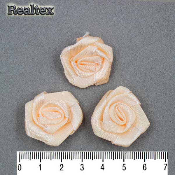 Розочки пришивные атласные Реалтекс R-4 цв.персиковый