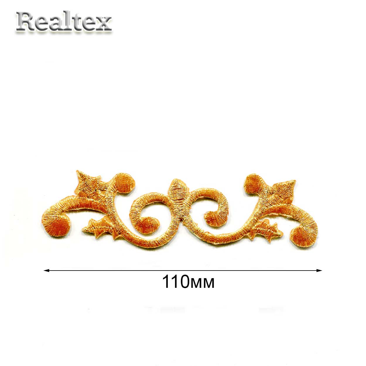 Термоаппликации орнамент Реалтекс R-3499 цв.золото