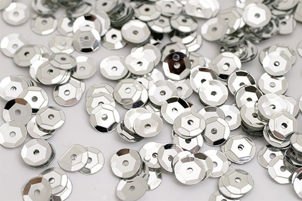 Пайетки "Астра" (10гр) "граненые" 6мм цв.1 серебро