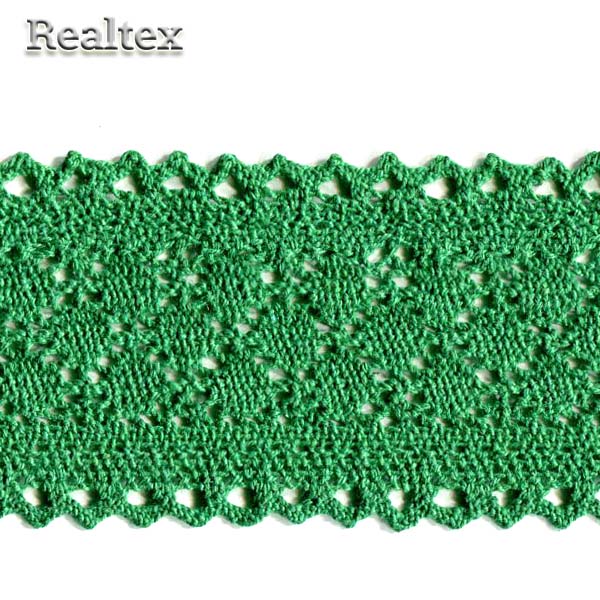 Кружево вязаное  60мм 60.01.153 (25м) цв.31 зелёный