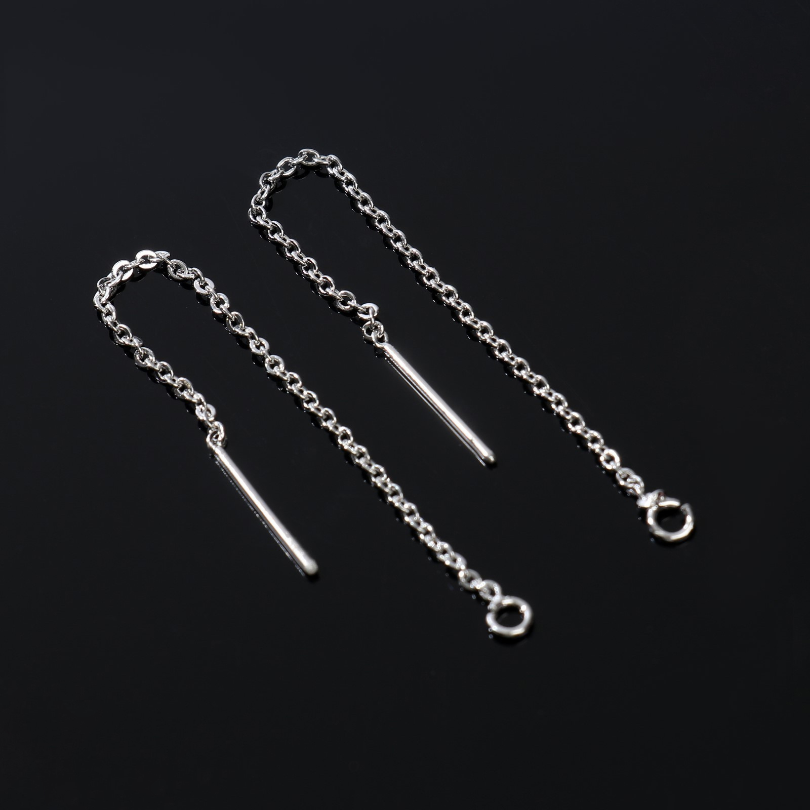 Основа для пусет 9770150 протяжка с цепочкой (пара) цв.серебро 