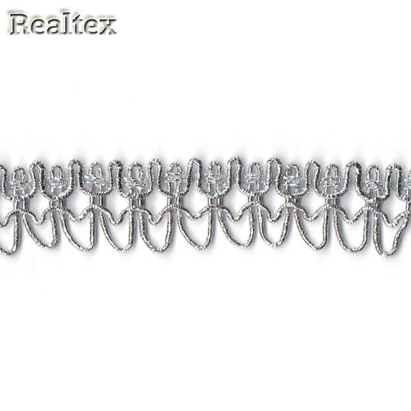 Тесьма металлизированная 12мм MTR-02 цв.серебро 