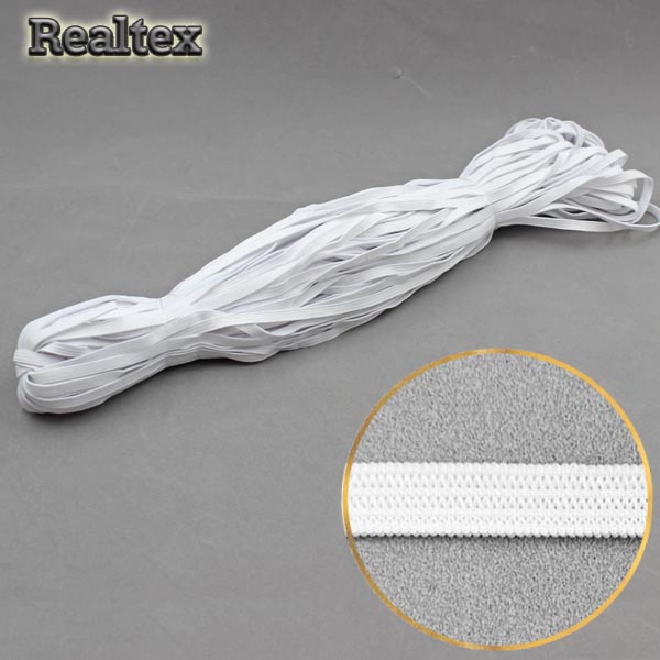 Резинка-вздержка Realtex Китай  6мм вязанная (50м) цв.белый