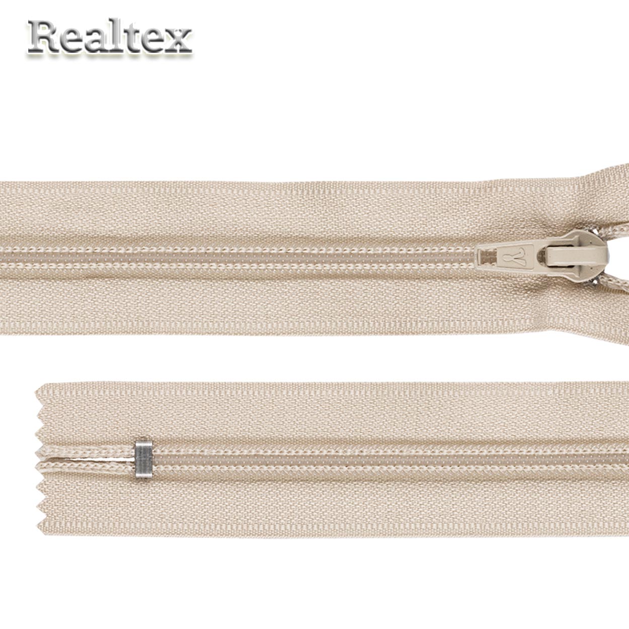 Молния обувная G007A Т.7 25см неразьемная цв.297 слоновая кость