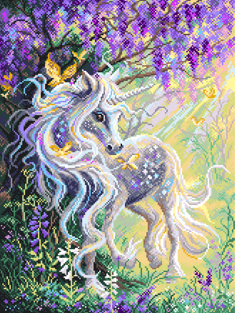 Рисунок на канве МП №1815 "Сказочный единорог" 37х49см