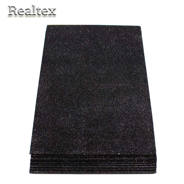 Фоамиран глиттерный Realtex 2мм цв.15 черный