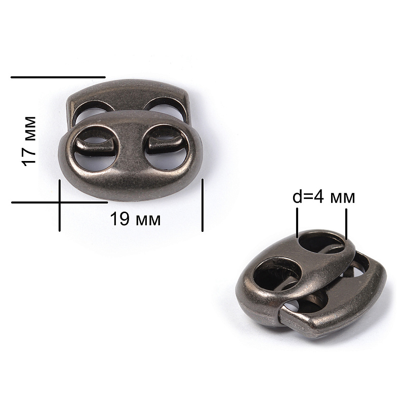 Фиксатор металлический OR.0305-5353 17*19мм (10шт) цв.матовый чёрный никель