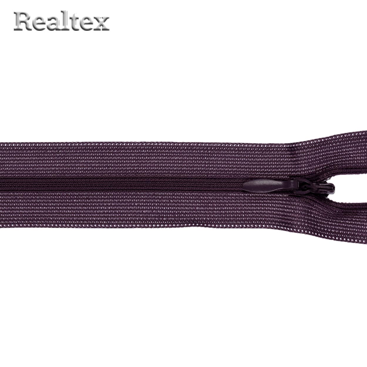 Молния потайная G-013P 50см цв.190 баклажан