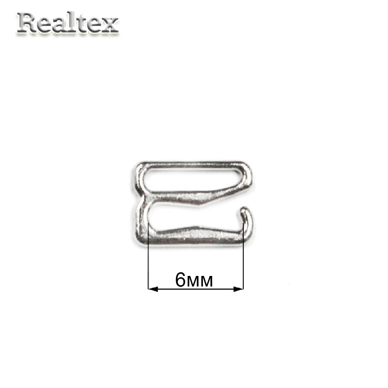  Крючок  Реалтекс  6мм металлический цв.никель