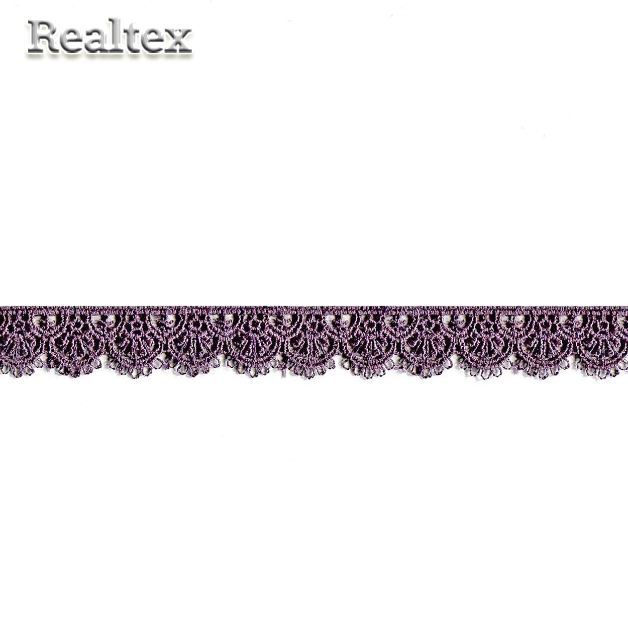 Кружево  гипюр  Realtex  18мм LF-190/CS091 цв.018А черничный йогурт