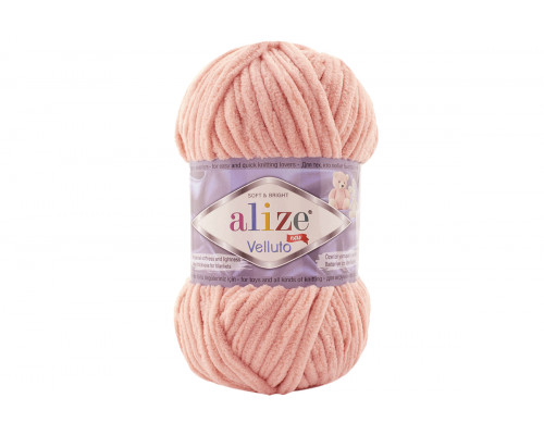 Пряжа Alize "Velluto" (100гр) цв.866 светло-розовый