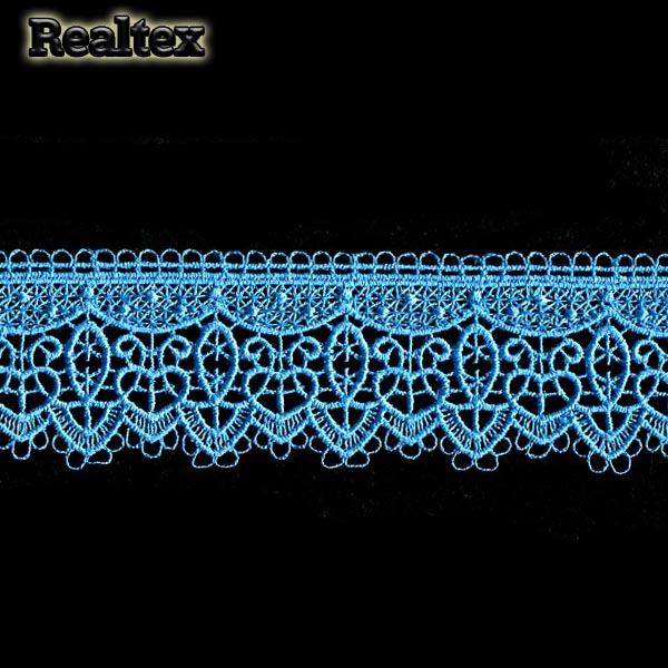 Кружево  гипюр  Realtex  40мм LF-071 цв.29 ярко-голубой  