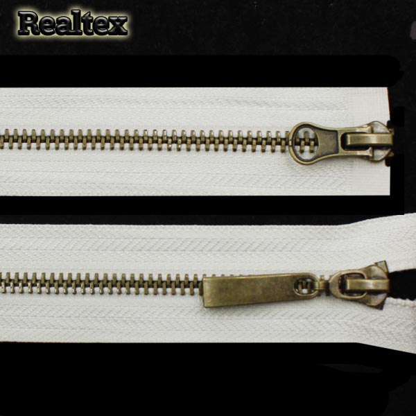 Молния металл Т.5 2замка 85см разъемная цв.антик/571 молочный