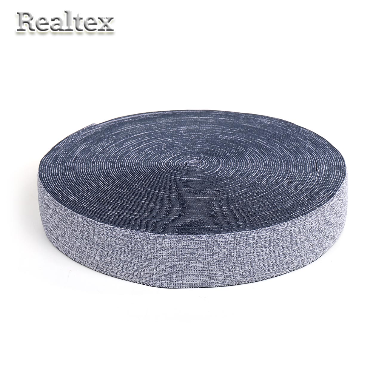 Резинка тканная 35мм TBY.53980DG меланж цв.голубой