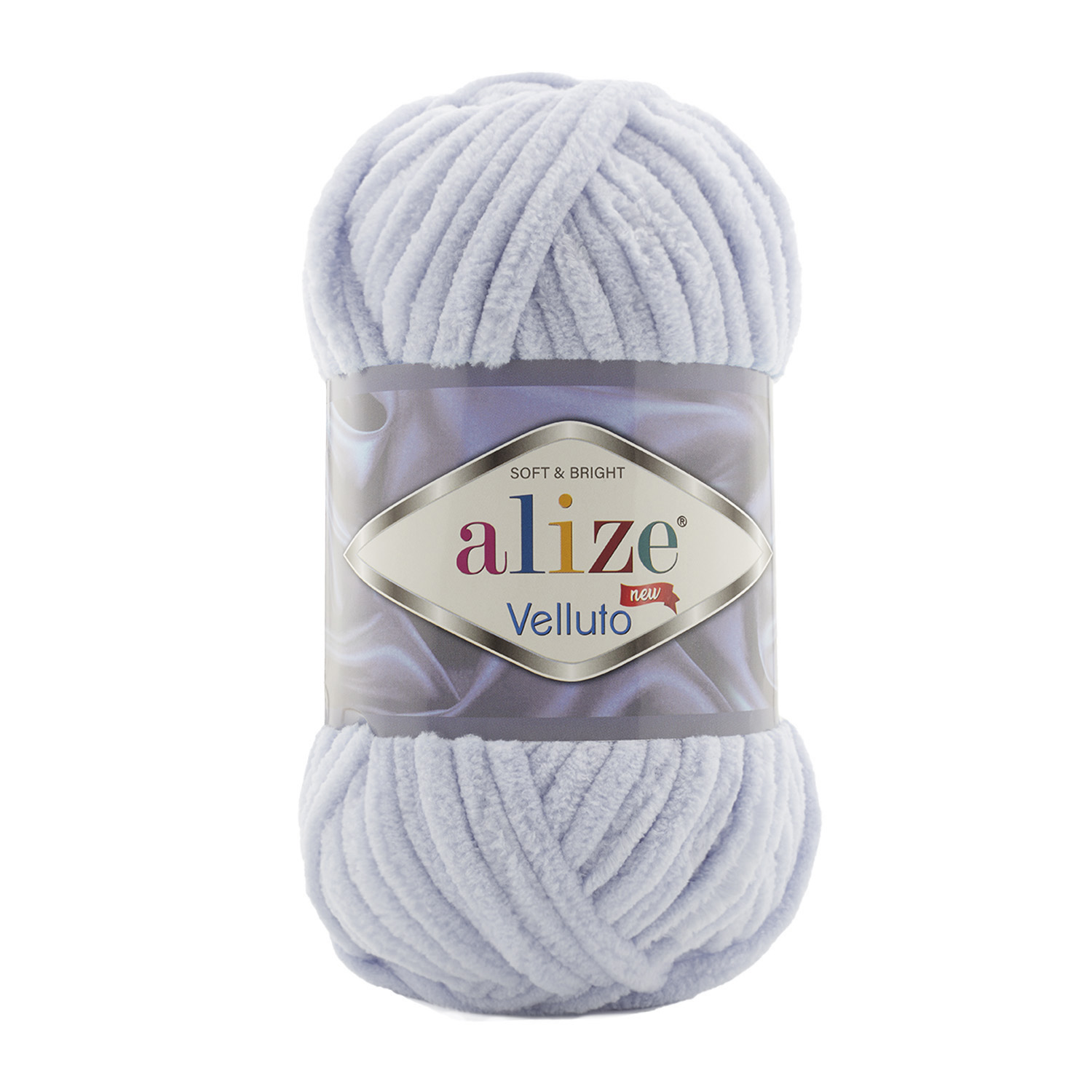 Пряжа Alize "Velluto" (100гр) цв.416 серый
