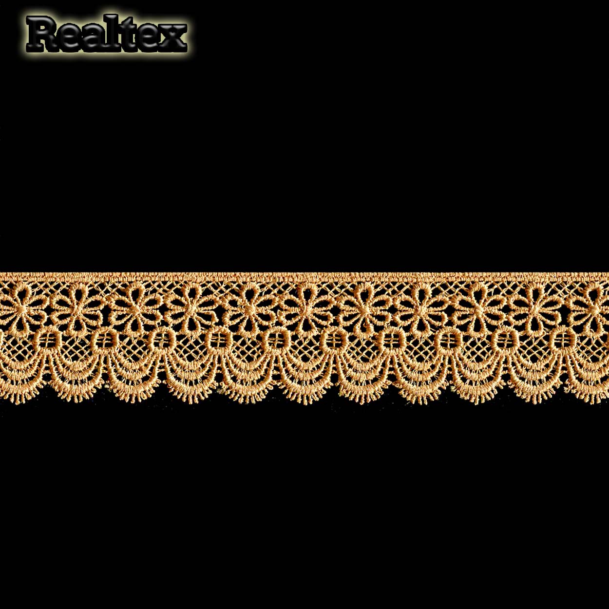 Кружево  гипюр  Realtex  30мм LF-504 цв.33 золотистый