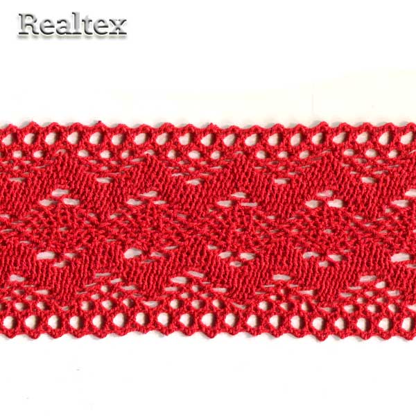 Кружево вязаное  85мм 85.01.041 (25м) цв.16 красный