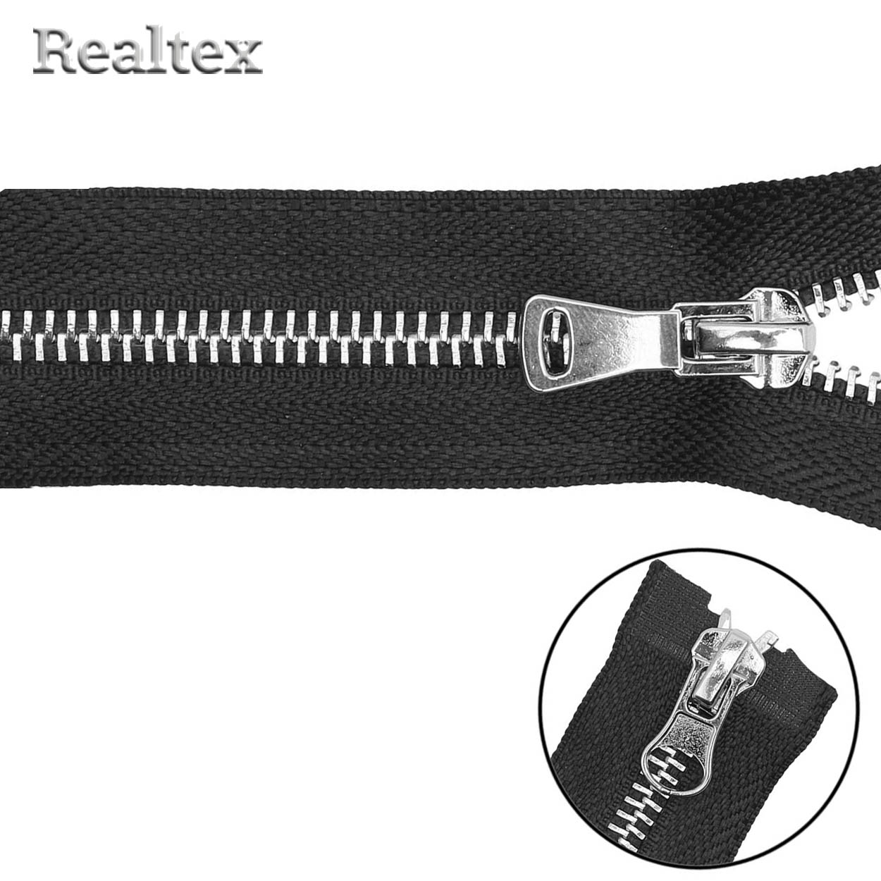 Молния металл никель Т.5 2замка 100см разьемная цв.черный